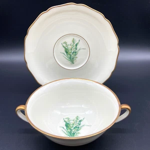 Royal York Bavaria Lily Of The Valley Soup Bowl Saucer Underplate Bone Germany - Picture 1 of 8