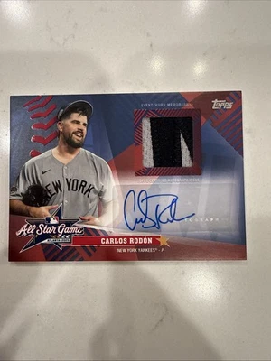 2025 Topps Actualización All Star Stitches Autógrafo Reliquia Carlos Rodon Sujetalibros 5/5 Foto 1 de 2