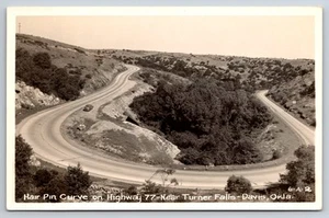 Davis, OK Postcard - Hairpin Curve on Highway 77 near Turner Falls, Oklahoma - Picture 1 of 2