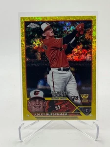2023 TOPPS CHROME UPDATE ADLEY RUTSCHMAN RC YELLOW MINI DIAMOND #D 62/75 - Picture 1 of 1