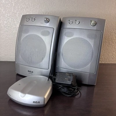 Sistema de Altavoces Inalámbricos Estéreo RCA 900 MHz Modelo WSP155 *SIN Cable de CA* Probado Foto 1 de 4
