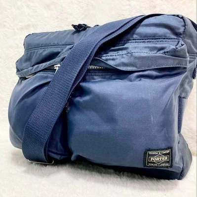 Bolso Bandolera Yoshida PORTER FORCE Azul Marino Nylon Cintura Hombro Usado Japón Foto 1 de 4