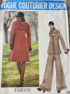 UNCUT Factory Folded VOGUE COUTURIER DESIGN FABIANI Misses Coat & Pants Sz 10 - Picture 1 of 3