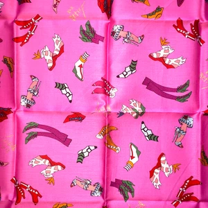 Vintage Betsey Johnson Y2K Pink Boots Socks Tights Lace Up Shoe Lamp Dress Scarf - Picture 1 of 5