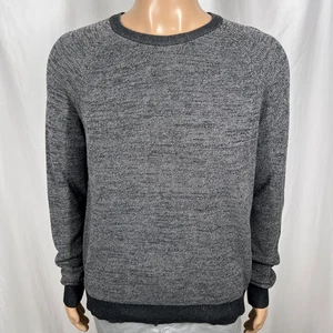Express Herren XL grau 100% Baumwolle meliert Strick Langarm Rundhals Pullover - Bild 1 von 8