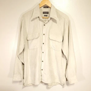 Van Heusen Soft Sued Dress Shirt Men's 15-15.5 Light Beige Long Sleeve - Picture 1 of 10