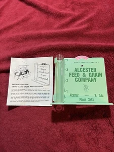 Vintage NOS Rain Gauge and Recorder, Alcester (SD) Feed & Grain, Phone 3561! - Picture 1 of 5