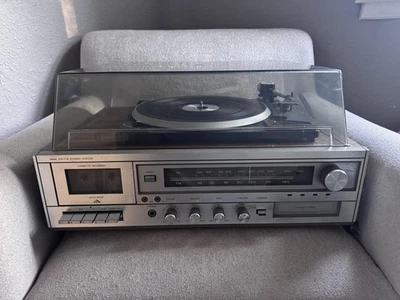 Vintage Sears AM/FM Stereo Record Player Model 304.91916.150 8 Track Tuner - Image 1 of 4