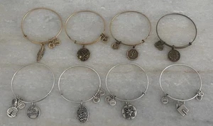 Alex And Ani Charm Bangle Bracelet Lot Gold Silver Tone - Picture 1 of 9