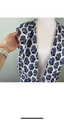 Poncho para mujer J.Crew XS-S blanco azul floral mezcla de lino trajes de baño cubrir playa Foto 1 de 4