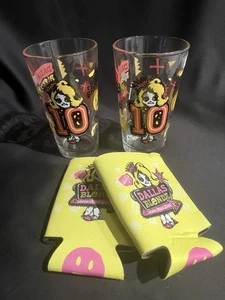 Dallas Blonde 10th Birthday Beer Glasses & Koozies Deep Ellum Brewery - Picture 1 of 3
