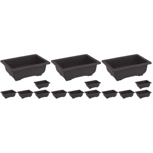 3 Pezzi Fioriera Rettangolare Plastica Quadrata Fioriera Succulente Piantagione - Foto 1 di 12