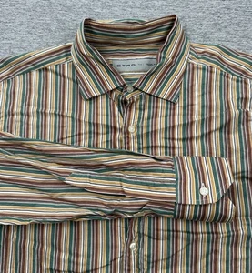 ETRO Shirt Mens Size 41 Striped Long Sleeve Button Up Italy Made Designer City - Picture 1 of 8