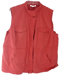 CJ BANKS CHALECO ELÁSTICO MUJER NARANJA QUEMADO BOTÓN DELANTERO TALLA 0X / XL - Imagen 1 de 2