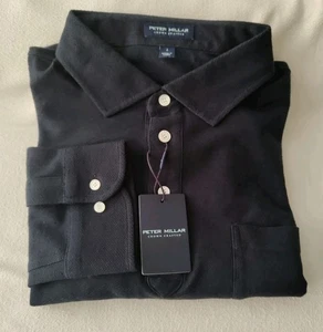 Neu mit Etikett XLarge Peter Millar marineblau Croxley Langarm Jersey Polo UVP 225 $ - Bild 1 von 4
