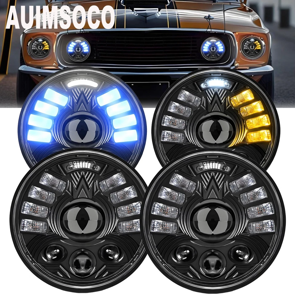 Faros delanteros LED 4 piezas 5,75" 5-3/4 haz alto DRL para Buick Skylark 1961-1972 Foto 1 de 4