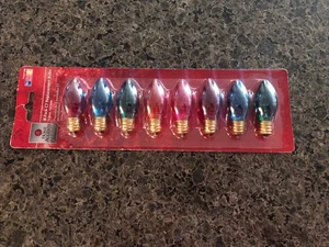 8 pc Home Accents Holiday C7 Replacement Light Bulbs Multi-Color 7 watt 120 volt - Picture 1 of 1