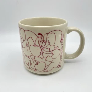 Taza de café Taylor & NG Naughty Elephant Animates Red Line Japón 1984 12 oz - Imagen 1 de 11