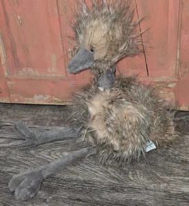 Jellycat Stuffed Animal Odette Ostrich Feathered Body Tall Plush Bird Long Legs - Picture 1 of 14