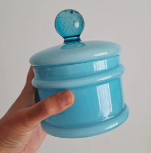 Carlo Moretti blaues Glasgefäß 60er Jahre Mid Century Waschtisch Bon Murano - Bild 1 von 7