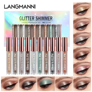 10-Color Gift Set Holographic Liquid Eyeshadow - Pearlized, Longwear Eye Shadow - Picture 1 of 8