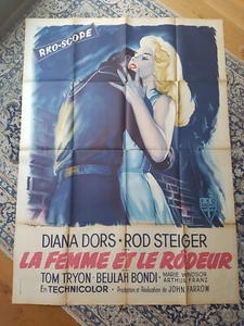 Poster LITHO 1957 DIE FRAU UND DER RODEUR 120x160 Diana DORS /RKO /Illust. SOUBIE - Bild 1 von 3
