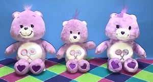 CARE BEARS SHARE BEAR, GROSSES SET MIT 3 CARE BEARS, 2003-4, PLÜSCH, FROTTEE, TIE DYE! - Bild 1 von 24