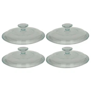 Corningware G-5C Coperchio in Vetro Rotondo Scanalato Bianco Francese Trasparente 1,5 qt (Confezione da 4) - Foto 1 di 2