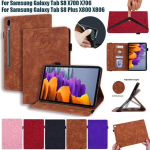Shockproof PU Leather Case For Samsung Galaxy Tab S8 S8 Plus Tablet Stand Cover - Picture 1 of 19