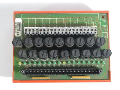 Entrelec 02103102 BFOM-16-LF 16 Channel Interface Board w/Fuse Holders USED - Image 1 of 3