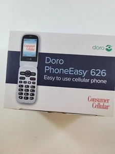 Doro PhoneEasy 626 Cosumer Cellular Flip Phone w/ OEM Earbuds & Wrist Strap - Picture 1 of 12