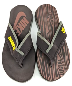 NIKE University of Oregon Ducks Eugene 08 Celso Thongs Flip Flops M 7 W 8 RARE * - Picture 1 of 11