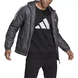 Chaqueta con capucha aislada Adidas Core para hombre gris talla XL nueva con etiquetas envío gratuito - Imagen 1 de 5