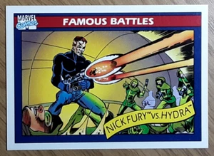 1990 Marvel Universe Card 107 NICK FURY VS HYDRA. Free New Top Loader. - Picture 1 of 3
