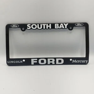 Ford Lincoln Mercury South Bay California Plastic Black License Plate Frame Tag - Picture 1 of 2