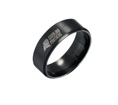 New Carolina Panthers Black Stainless Steel Engraved Ring Sizes 8 9 10 11 12 13 Cover