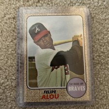 VINTAGE 1968 TOPPS BASEBALL CARD #55 FELIPE ALOU ATLANTA BRAVES