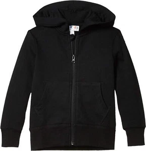 #4K!DS 283043 Essential Zip Front Hoodie Black Size SM (7-8 Little Kid/Big Kid) - Picture 1 of 2