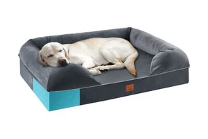 URPET 4 Inch Full Memory Foam Dog Bed with Bolster Pillow, Orthopedic Dog Bed... - Picture 1 of 7