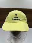 "Be A Nice Human" High Vis Yellow Strap Back Hat Cap