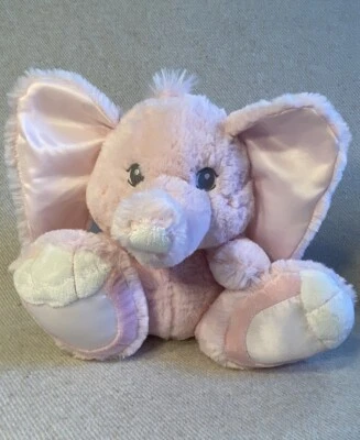 Ebba Aurora Elefante Rosa Paños de Peluche Orejas de Seda Pies Grandes Lovey Peluche Foto 1 de 4