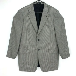 John Nordstrom 100% Cashmere Blazer Men's Size 46L Houndstooth Plaid Suit Jacket - Picture 1 of 10