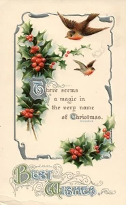 BB London Serie 82 Vogel Beste Wünsche Weihnachten Postkarte - Bild 1 von 2