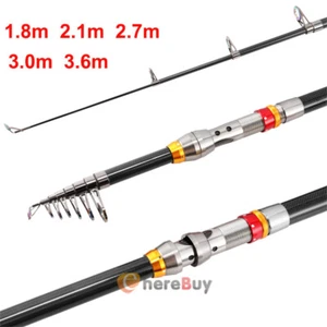 Telescopic Fishing Rods, Carbon Fiber Rod, Ceramic Guides, Spinning Travel Rod - Picture 1 of 34