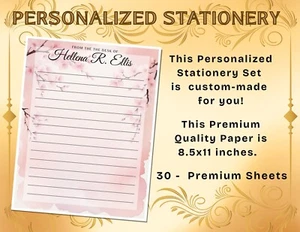 PERSONALIZED - 30Pcs Stationery Writing Paper, Watercolor Stationary  #L2C28 - Picture 1 of 5