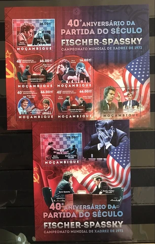 Chess / Fischer / Spassky / Flags of The USA and USSR - on stamps   MNH** Z18 Cover