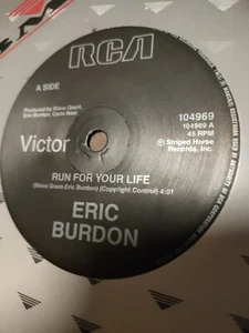 Eric Burdon- Run For Your Life. 7" - Picture 1 of 2