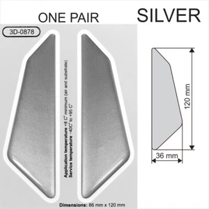 SILBER Aufkleber gewölbt Auto Tür Winkel Eckenschutz Schutz Anti Kollision Trim - Bild 1 von 4