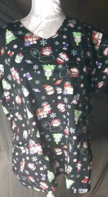 Zoe Chloe XL Womens Christmas Themed Scrubs Top Very Nice Condition - Image 1 of 4