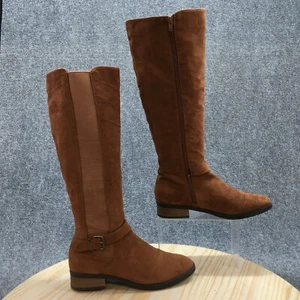 American Eagle Outfitters Riding Boots Womens 7.5 Brown Knee High Side Zip Suede - Picture 1 of 18